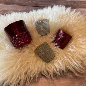 S4| Red and Silver Mercury Glass Votives